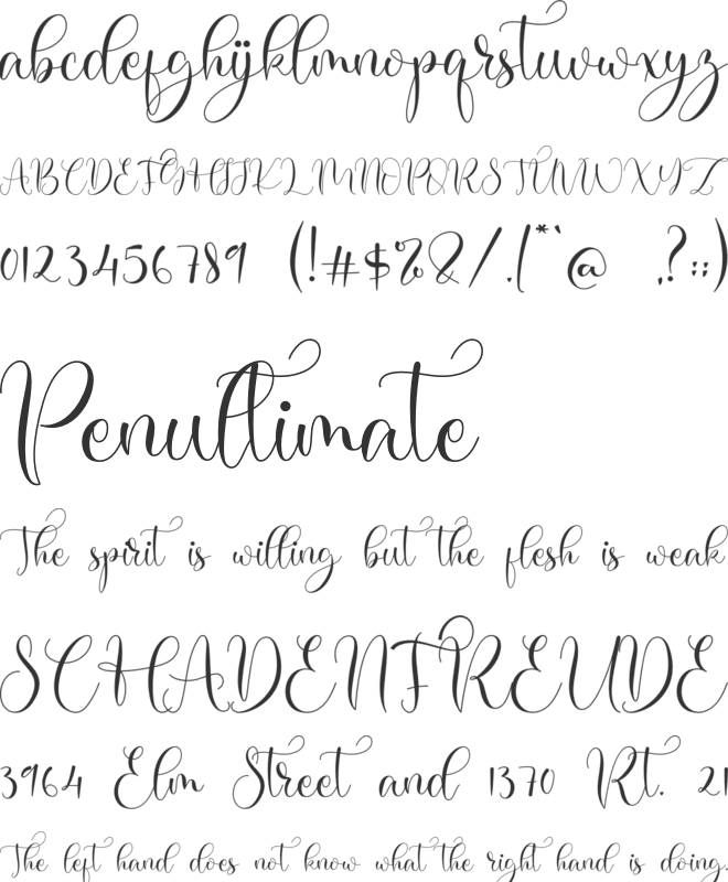 Adelia font preview