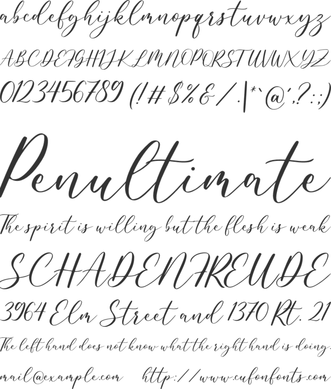 Pretty Shine font preview