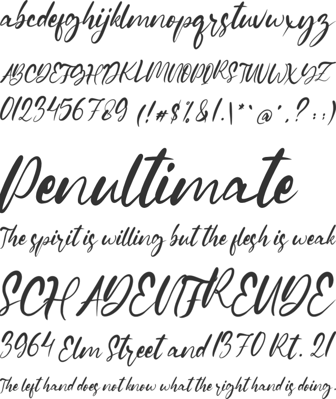 Gianella font preview