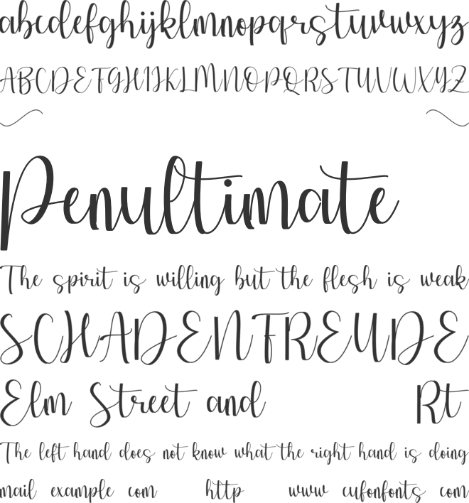 Cinden font preview