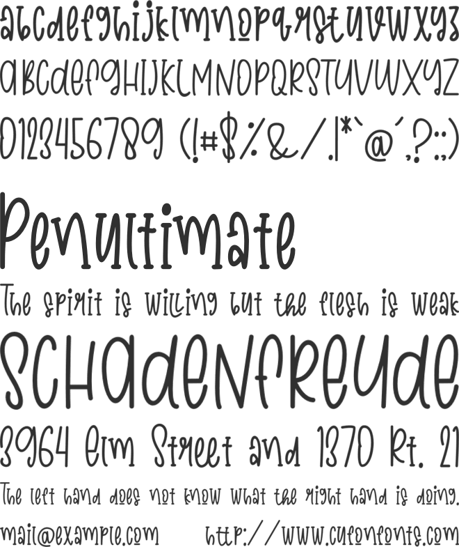 Sweetest font preview