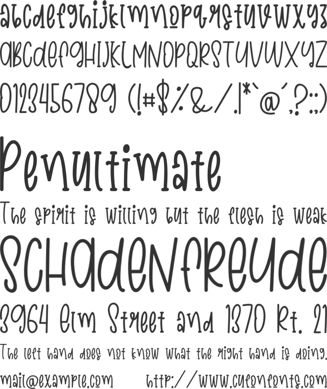 Sweetest font preview