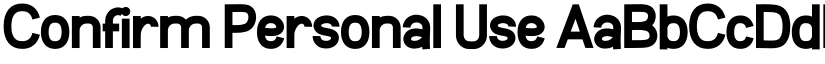 Confirm Personal Use font