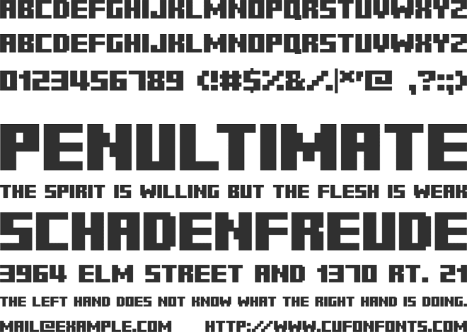 Minecraft Fifty font preview