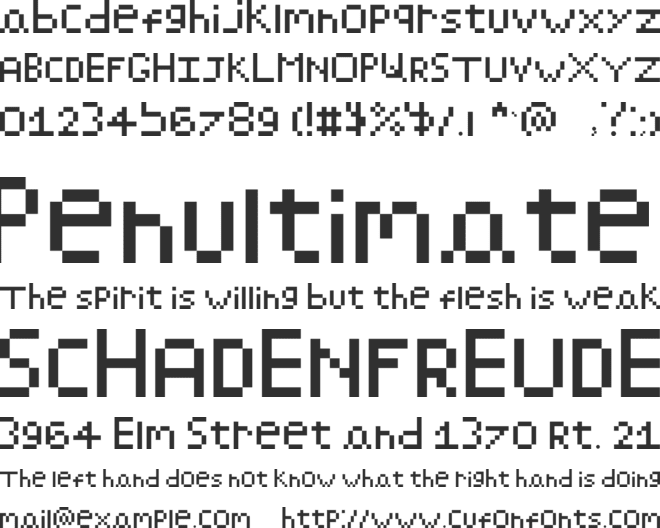 pixely font preview