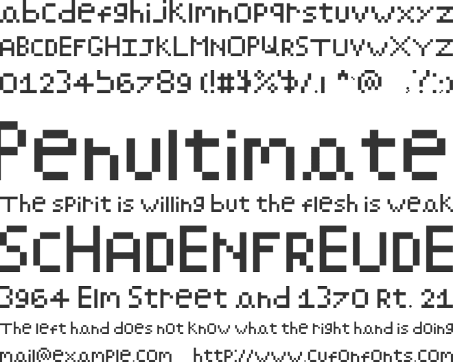 pixely font preview