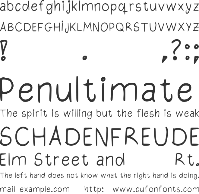 Pencil font preview