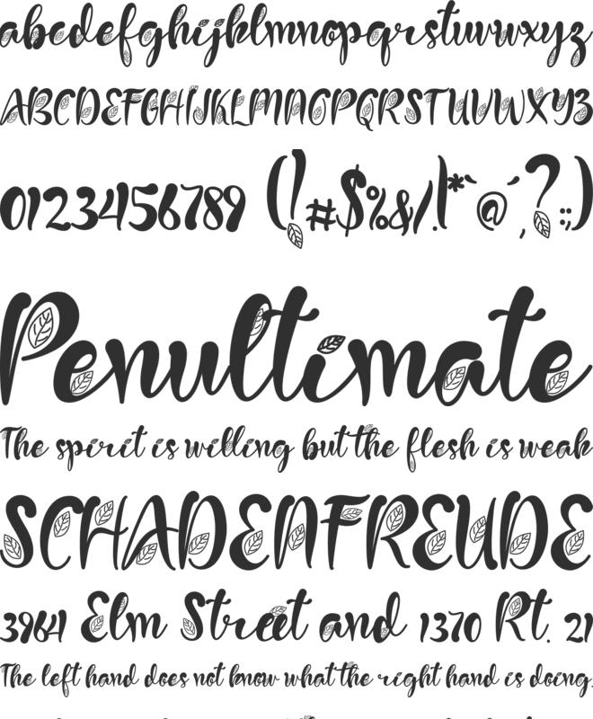 Green Love font preview