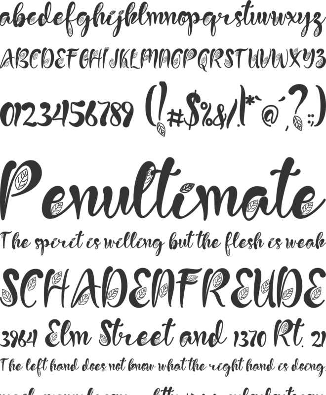 Green Love font preview