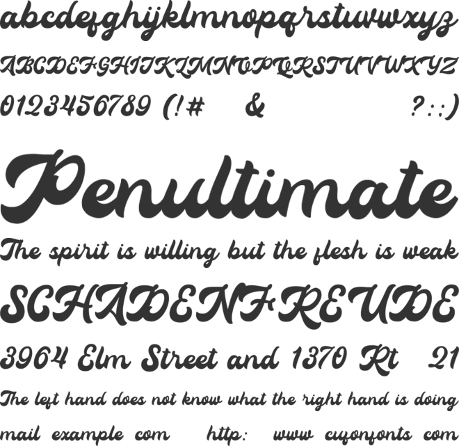 Klassik Style font preview
