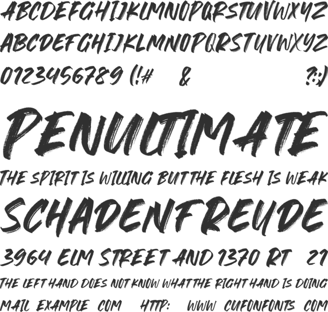 The Rocky font preview