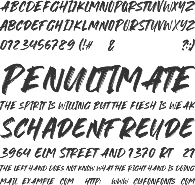 The Rocky font preview