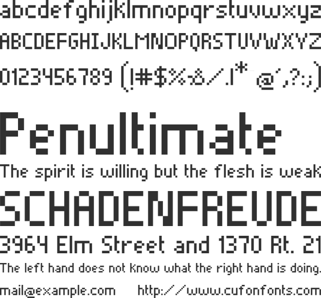 Pixelade font preview