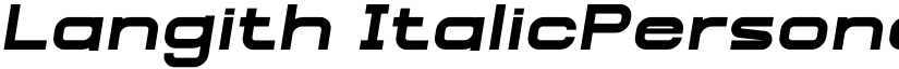 Langith ItalicPersonal font