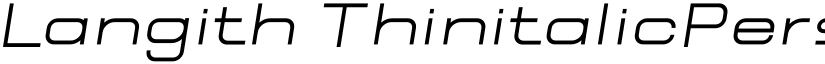 Langith ThinitalicPersonal font