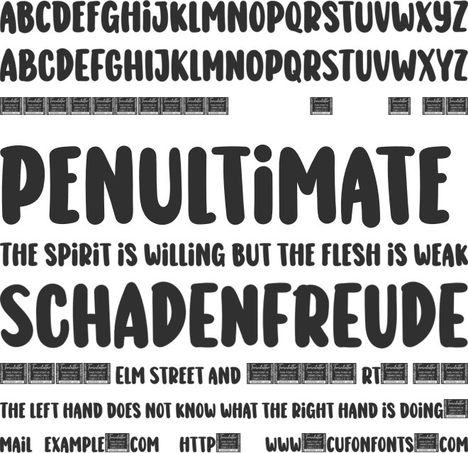 Girly font preview