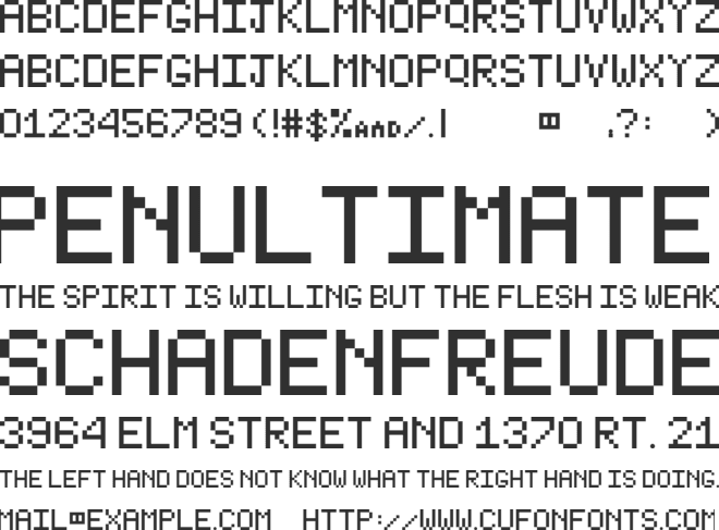 Type Writer font preview