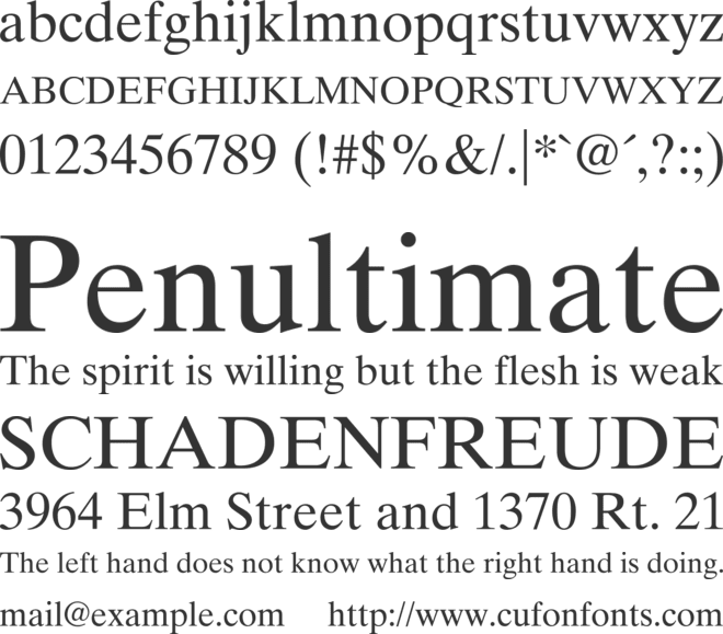 Times Ten font preview