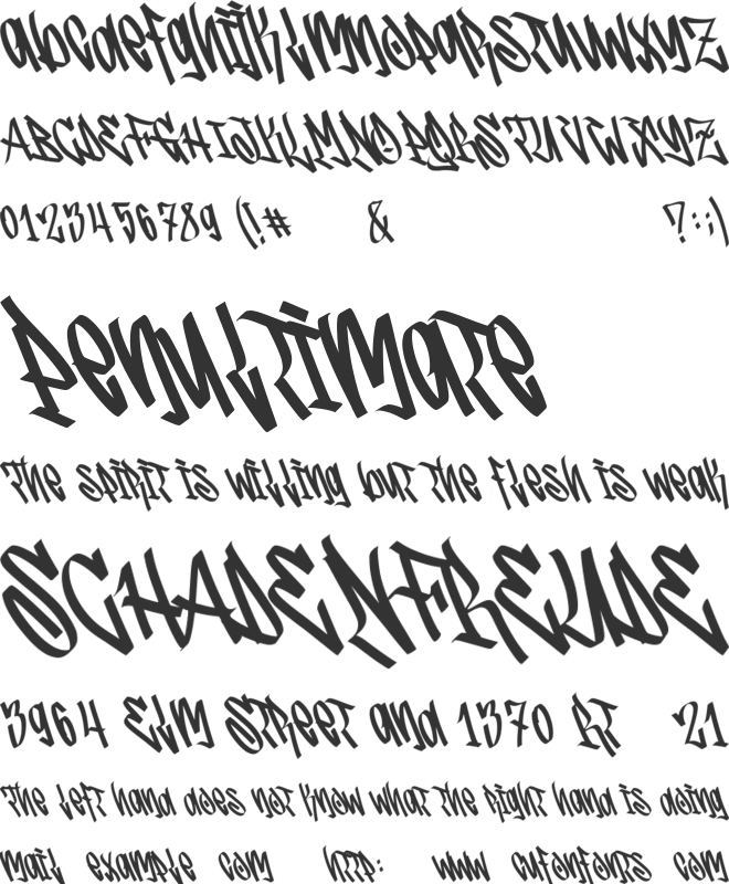 Graffity Stylish font preview