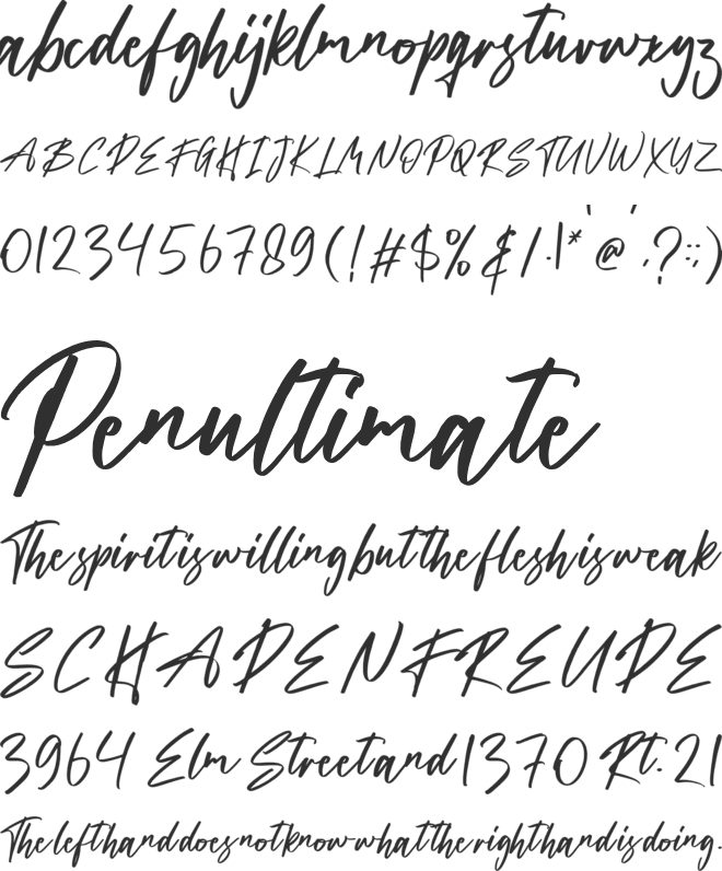 The Astise font preview