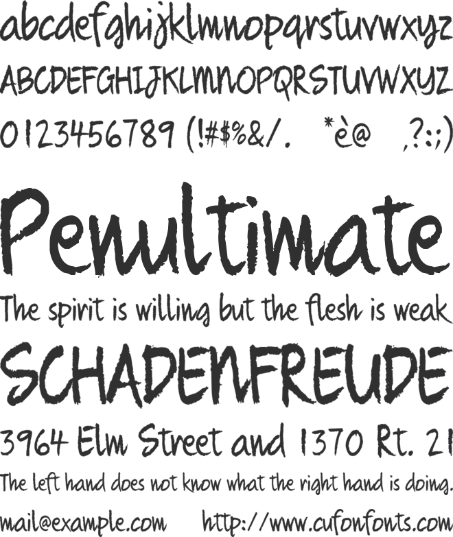Quikhand font preview