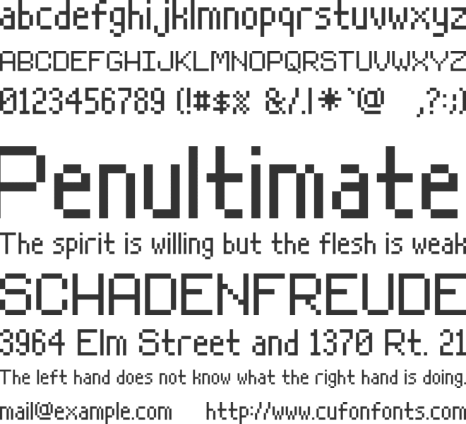 Rasterman font preview