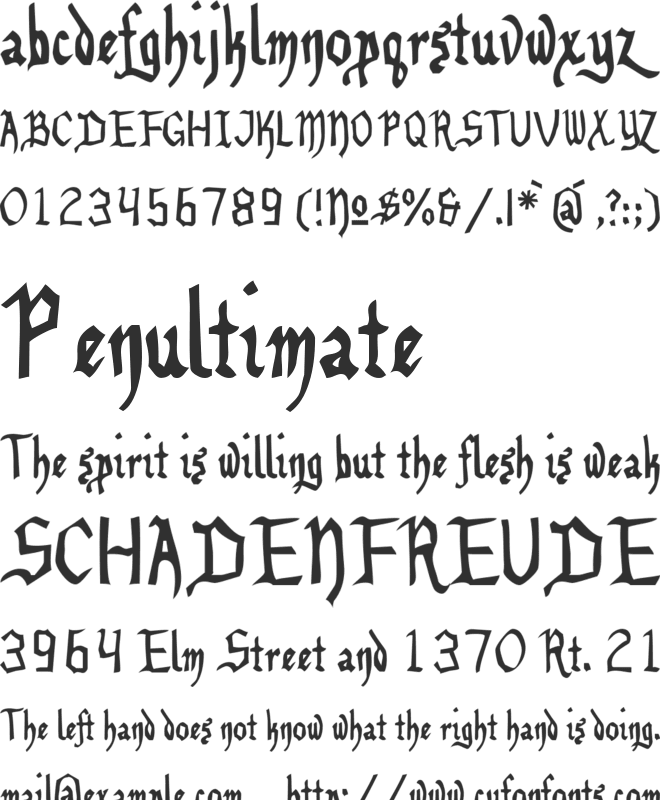Benegraphic font preview