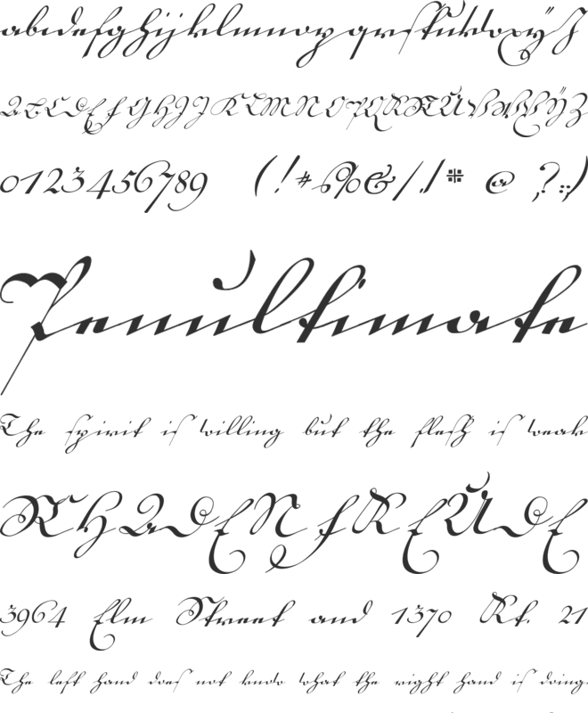 18th Century Kurrent Start font preview