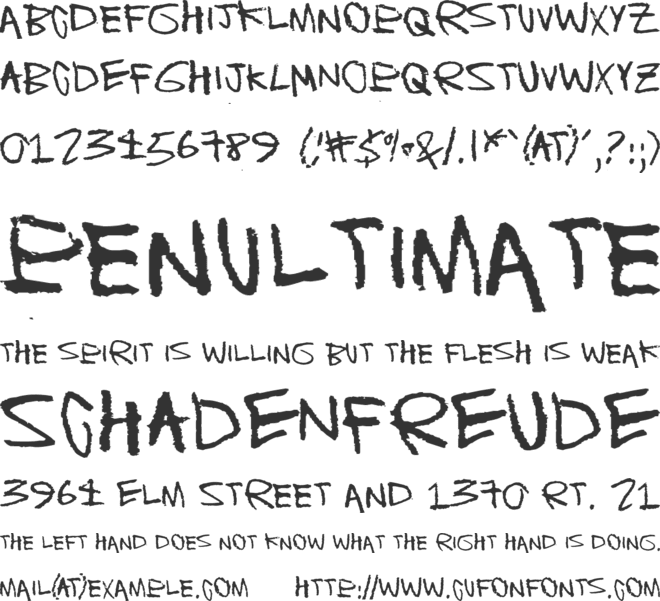 Blah blah bang font preview