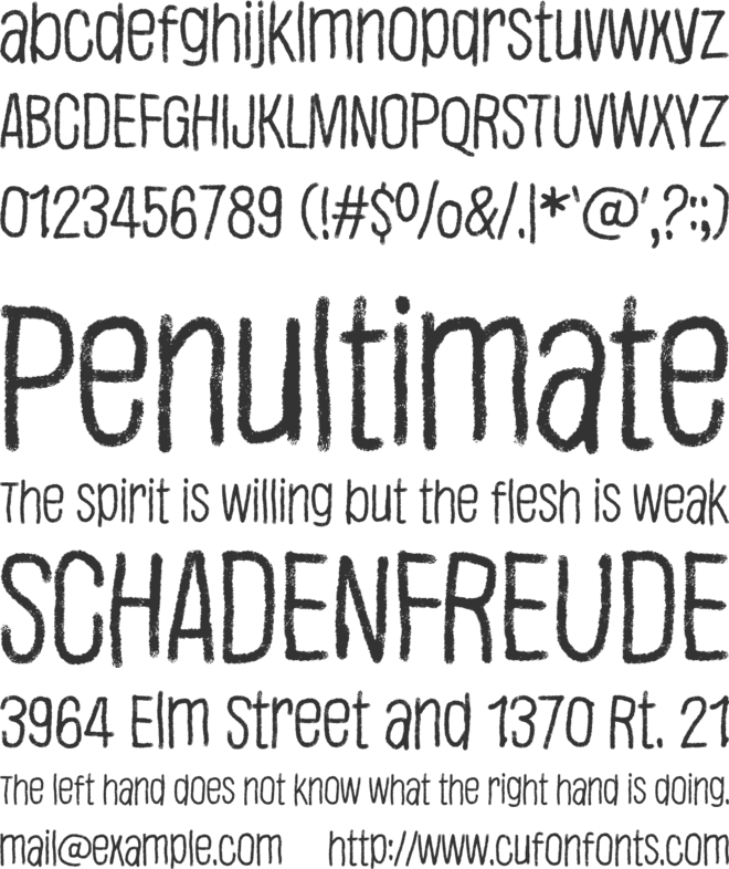 Justaword font preview