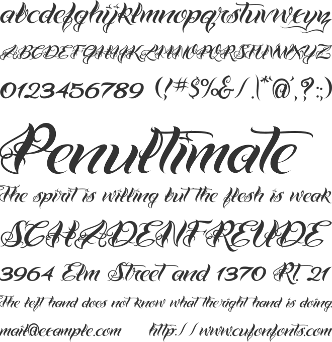 VTC-BadTattooHandOne font preview