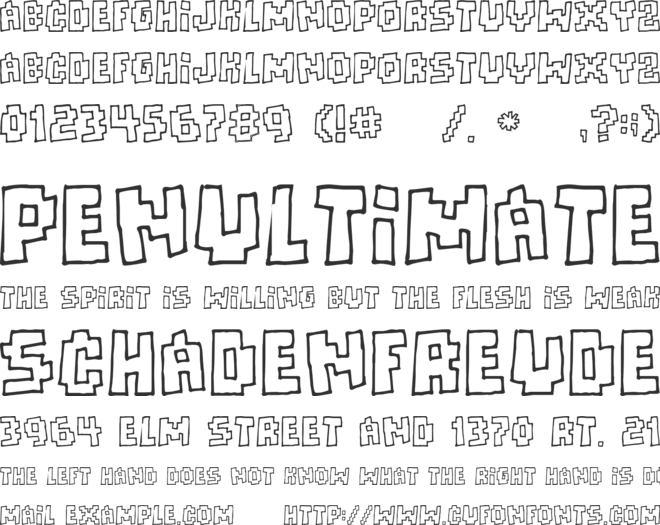 Freaks of Nature font preview