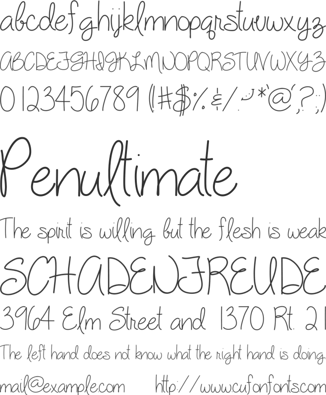 My Silly Willy Girl font preview