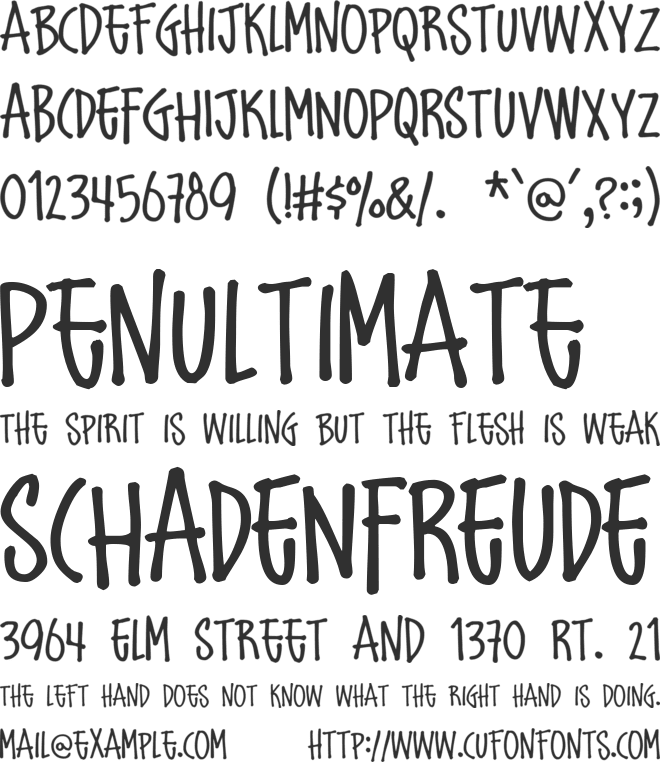 Schoolbully font preview