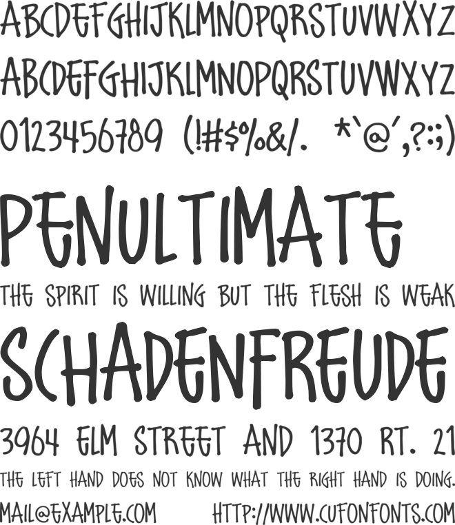 Schoolbully font preview