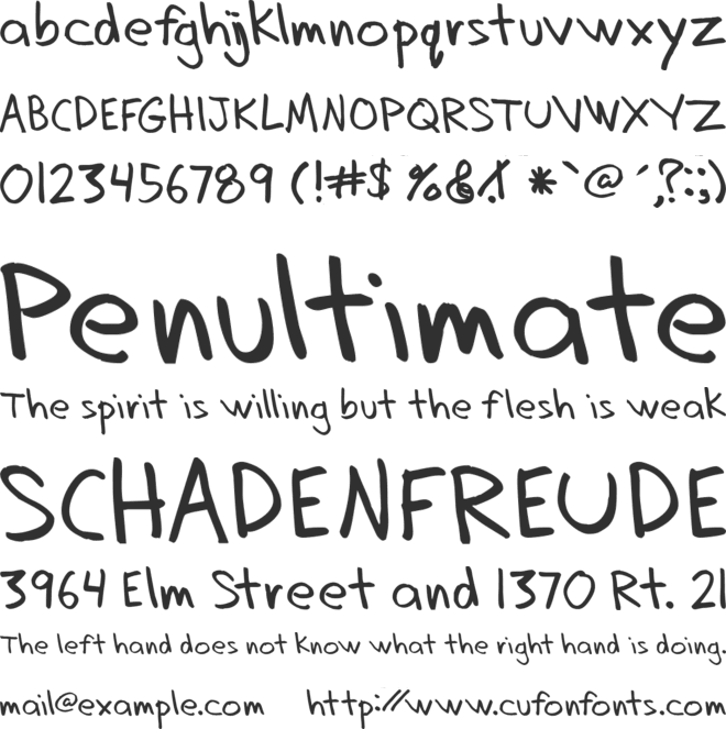 Dadhand font preview