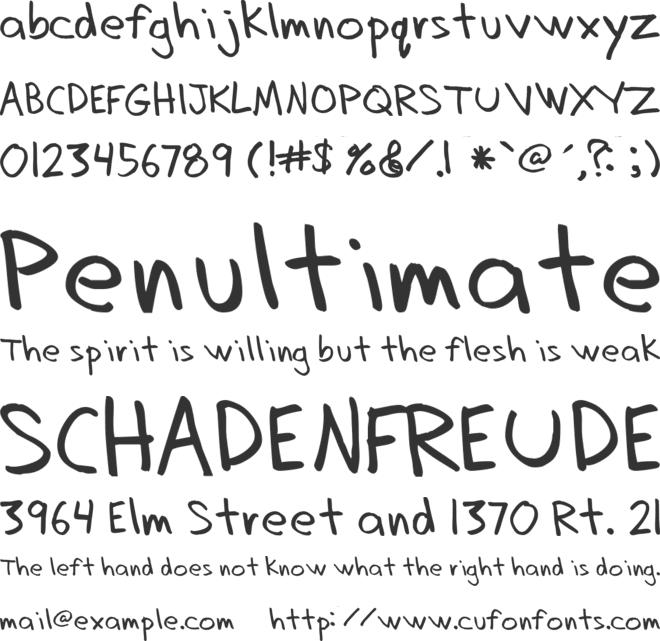 Dadhand font preview