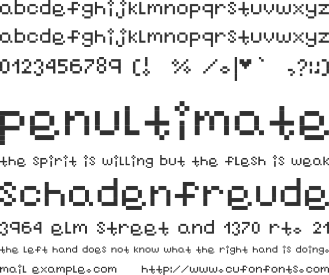 Nayupixel font preview