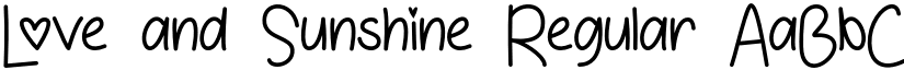 Love and Sunshine Regular font