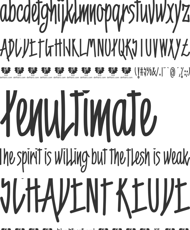 6th Aniversario font preview