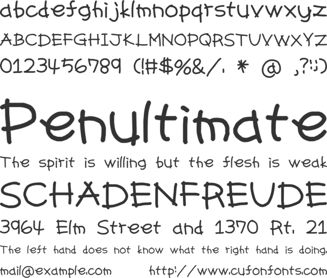 Pencil (sRB) font preview