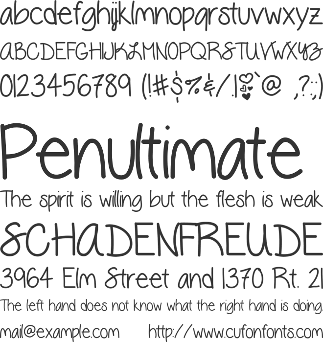 VanessaLovesYou font preview