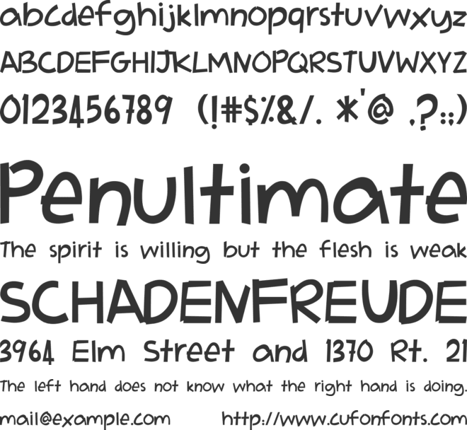 Adikku Pandai Menari font preview