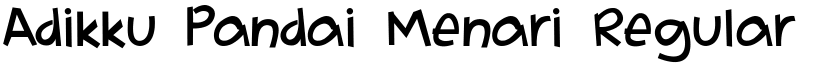 Adikku Pandai Menari Regular font