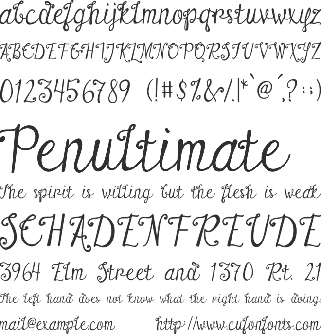 Austie Bost There For You font preview
