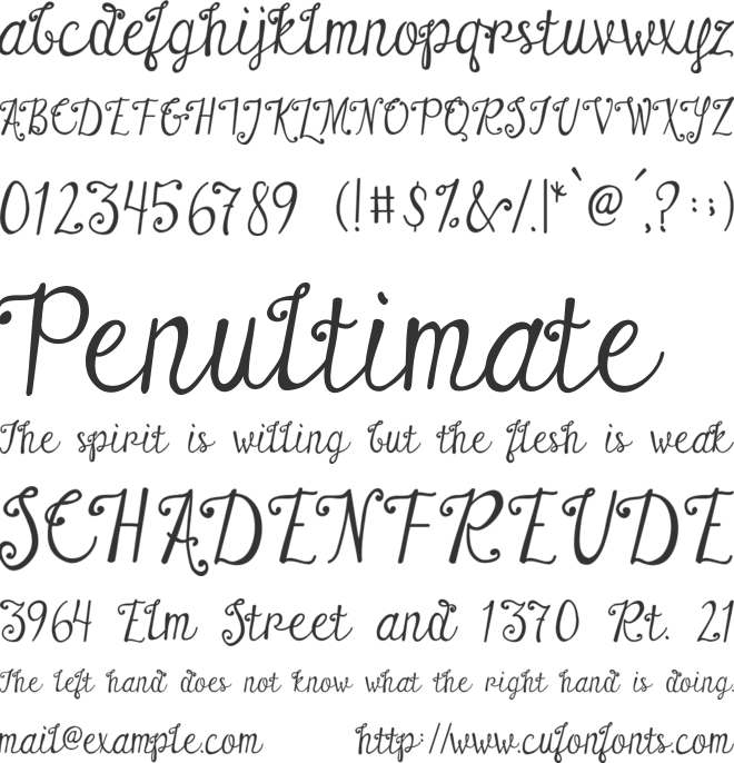Austie Bost There For You font preview