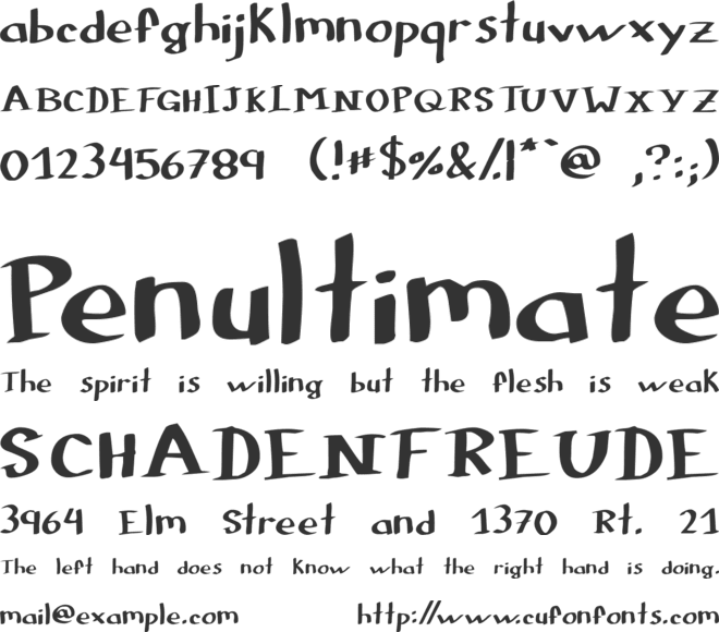 Colophon DBZ font preview