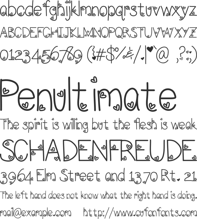 LoveNessThree font preview