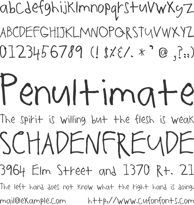 Kindergarden font preview
