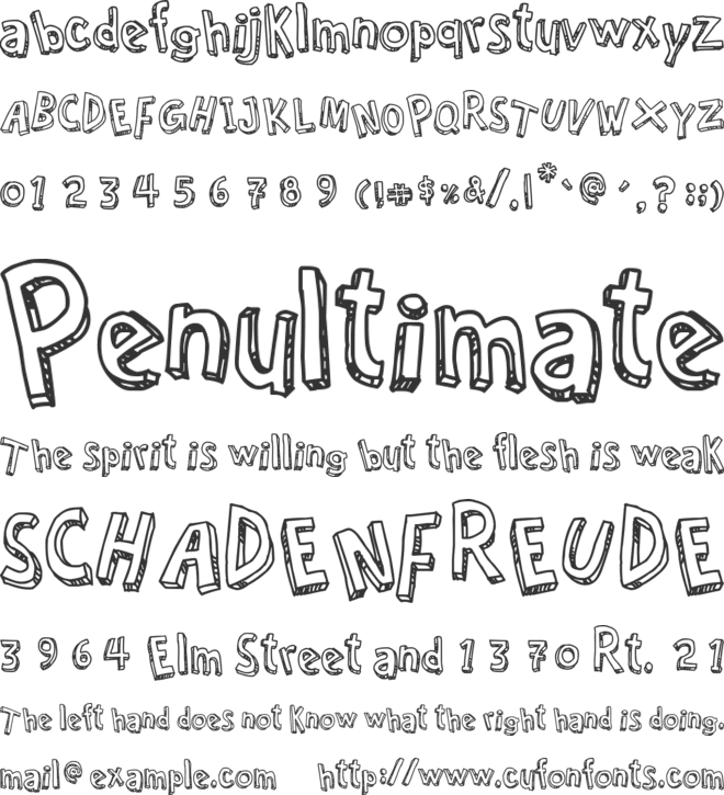 Cartoon Relief font preview